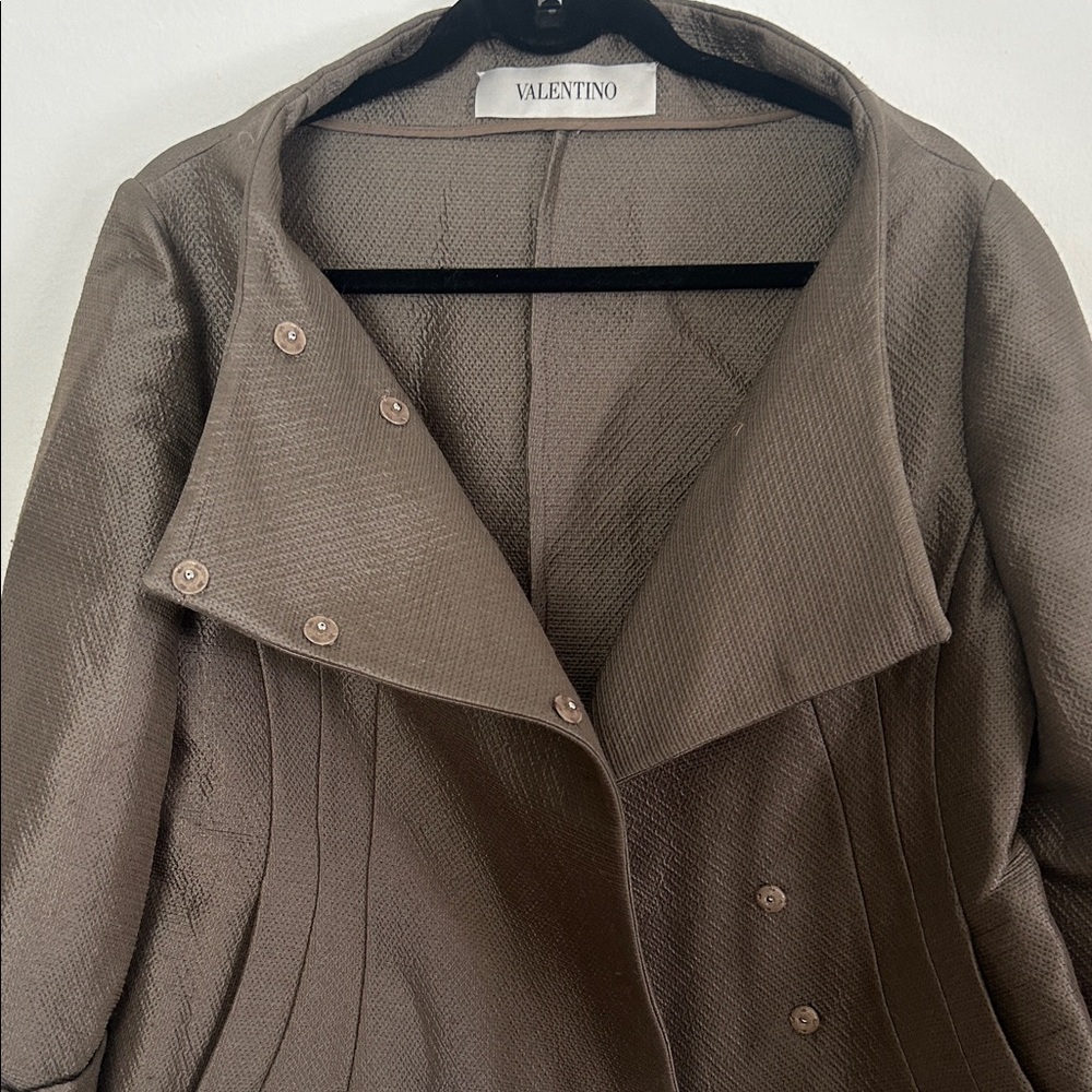 Valentino Women's Taupe Textured Trench Coat